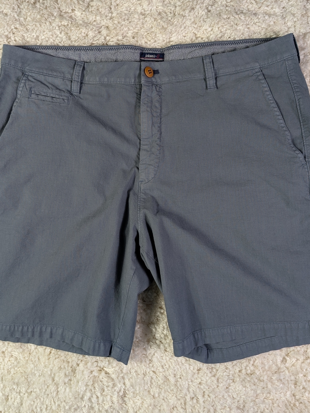johnnie-O Slate Gray Flat-Front Men's Shorts